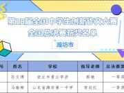 国赛获奖名单公布！潍坊54名学生榜上有名