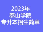 2023年泰山学院专升本招生简章