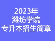 2023年潍坊学院专升本招生简章